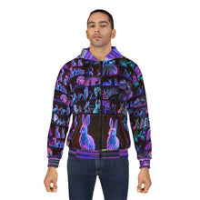 Load image into Gallery viewer, Cyber Rabbit Print Unisex Zip Hoodie
