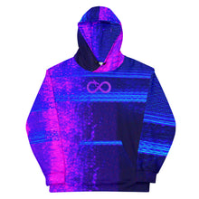 Load image into Gallery viewer, Magenta Oroboro Glitch Unisex Hoodie (Premium Cotton Blend)
